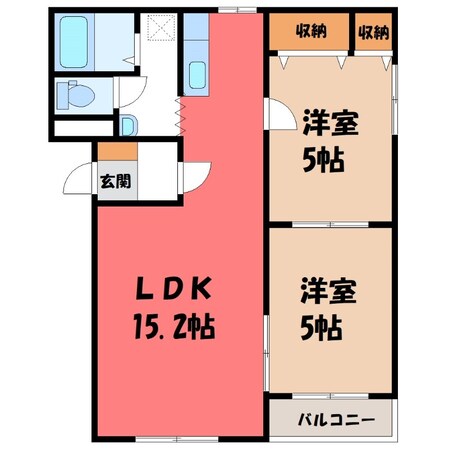 宇都宮駅 バス25分  長岡街道入口下車：停歩8分 3階の物件間取画像